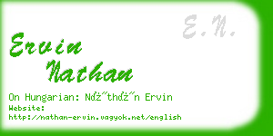 ervin nathan business card